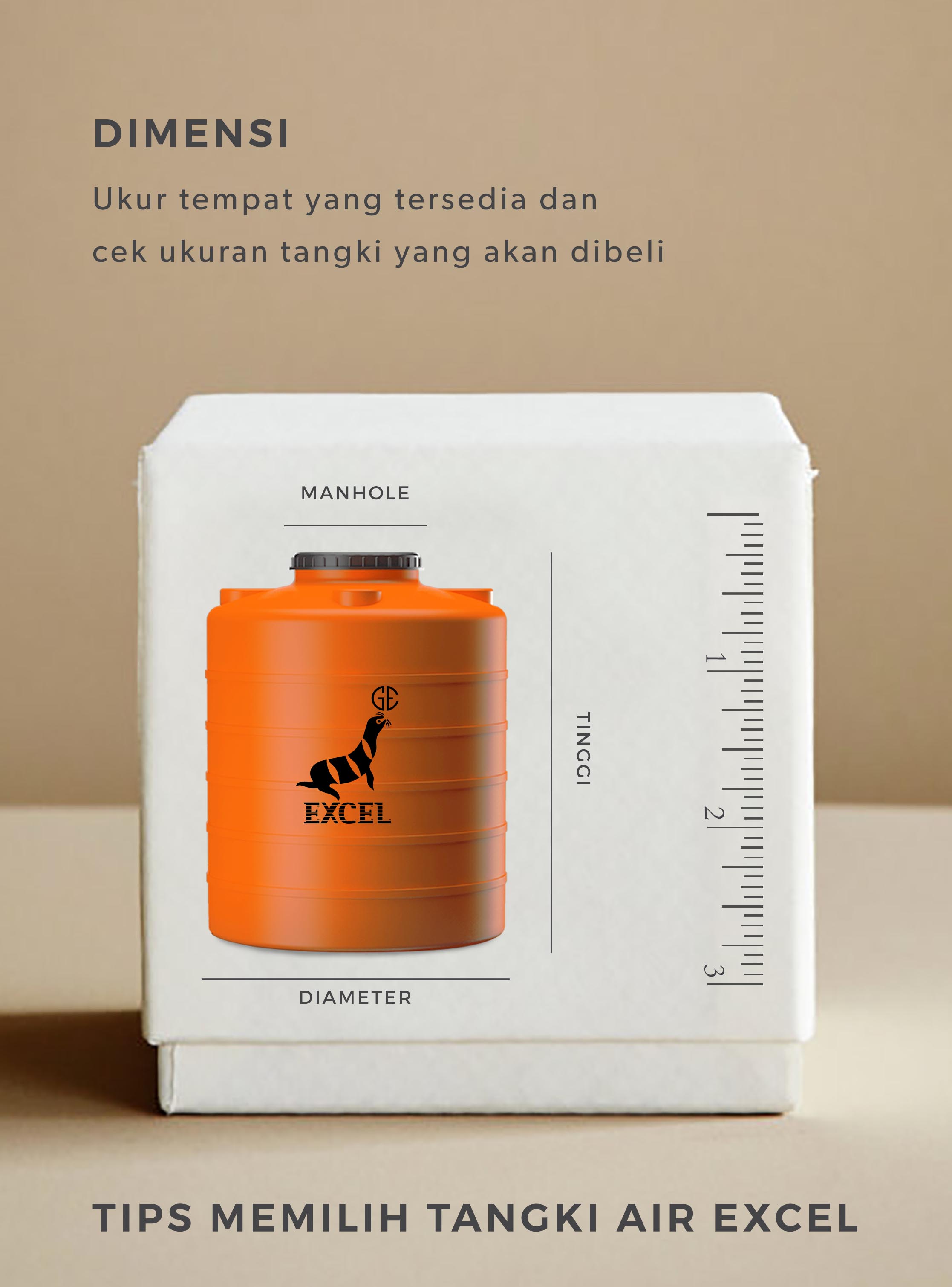 Dimensi - Ukur Tempat yang Tersedia dan Cek Ukuran Tangki yang akan Dibeli